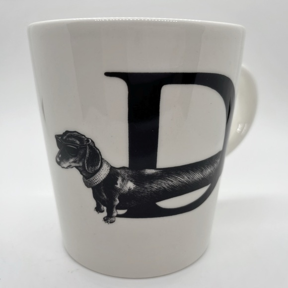 Williams Sonoma Set of 2 Rory Dobner Diamond Dog Dachshund Collectable Mugs - Picture 8 of 14